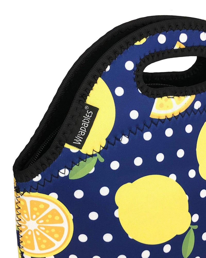 WrapablesÂ® Insulated Neoprene Lunch Bag, Lemons - Image 4
